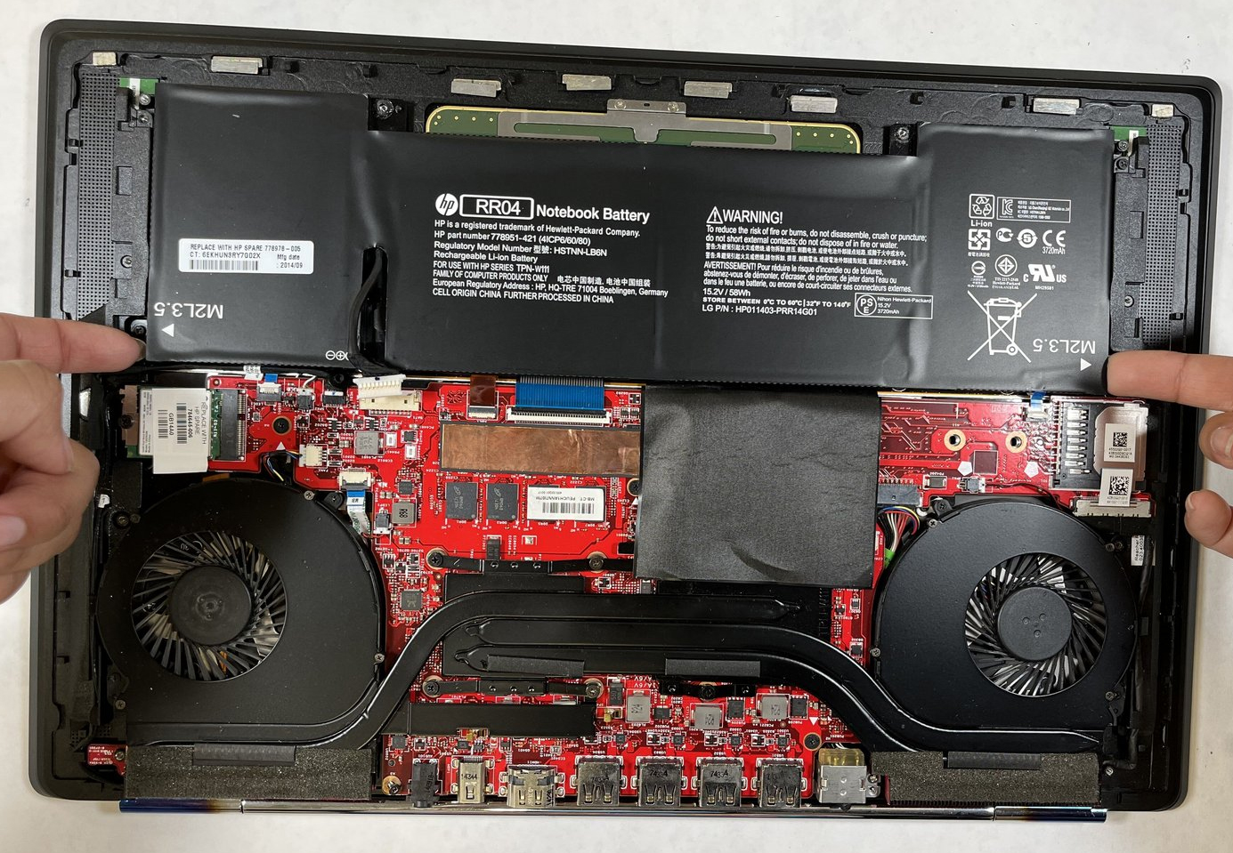 Internal Photo of HP OMEN 15-5000 5010NR Q001TX TPN-W111 GPU Fan original (HP Omen 15-5000)